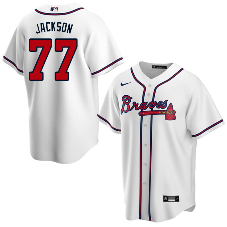 Nike Men #77 Luke Jackson Atlanta Braves Baseball Jerseys Sale-White